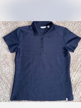 Lady Hagen Navy Short-Sleeve Button-Down Polo